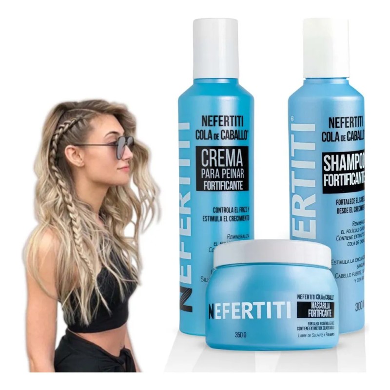 Kit Tratamiento Cola De Caballo Mayor Crecimiento Nefertiti