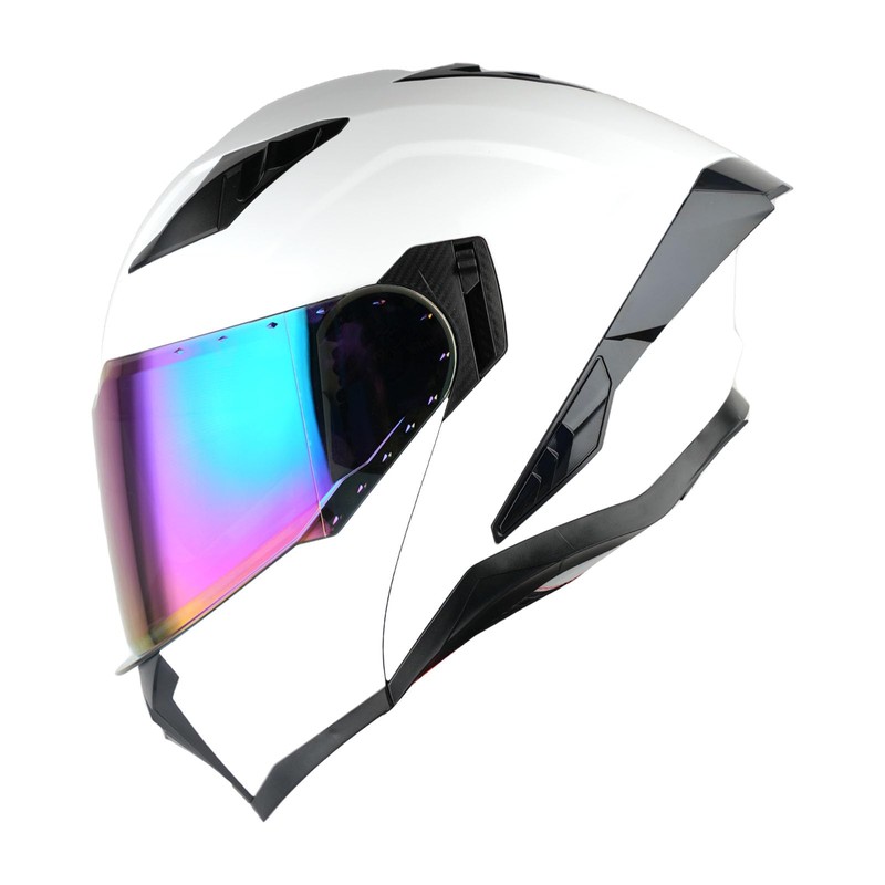 1Storm Motorcycle Modular Flip up Dual Visor Helmet Street Bike