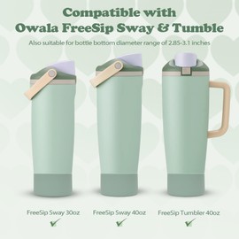 Kaitiaki 2Pcs Silicone Boots for 30oz & 40oz Owala Bottles Sway & Tumblers – Non-Slip, Scratch-Resistant, Stability Enhancer for Owala Accessories, Available in 12 Colors (Eucalyptus Green)