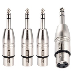 LanSenSu 4-Pack XLR Female to 1/4" TRS Adapter, Balanced Female XLR to Quarter Inch 6.35mm Male Adapters