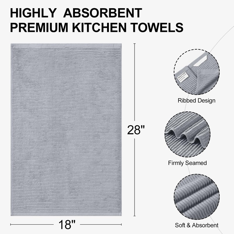 Homaxy Premium Kitchen Towels (18"x 28", 6 Pack), Large 100%