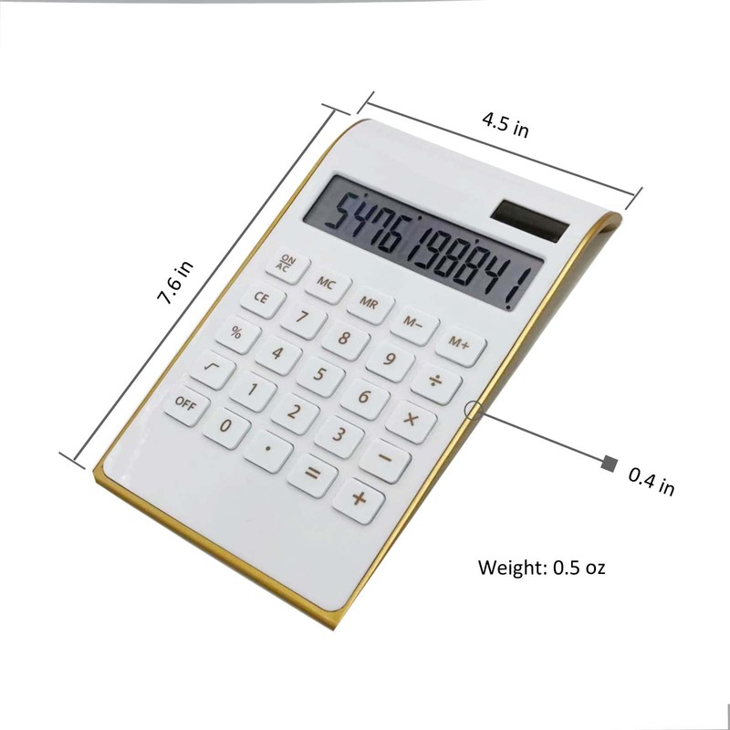 Calculadora solar Gold con función estándar, calculadora de computadora LCD,