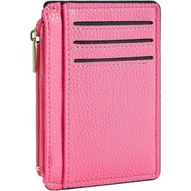 Credit Card Holder for Women Slim Minimalist Front Pocket RFID Blocking Wallet Small Compact Card Case with ID Window, Pink - Color: Green