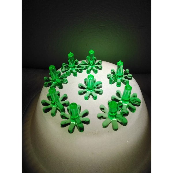 DecoBrite 50 Green Candle Blossom Bulb Lights for Ceramic Christmas