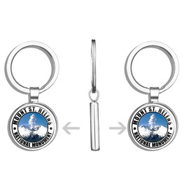 HJ Media Round Mount ST Helens National Monument (Travel rv Washington wa) Metal Round Metal Key Chain Keychain Ring