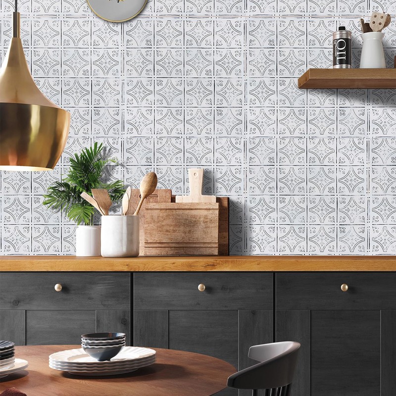 Holydecot Tin Wall Tiles Nail-Up Ceiling Tiles Stair Riser Kitchen