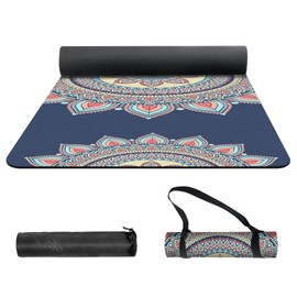 nuveti Yoga Mat Print Extra Thick TPE Non Slip Fitness Exercise Mat with Carrying Bag, 72"x24" Extra Thick 6MM Exercise & Workout Mat for Yoga, Pilates Fitness and Floor Exercises