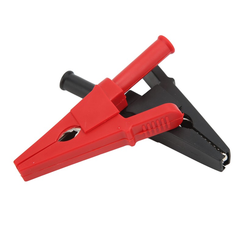 10pcs Electric Test Clip Brass Red Black 4mm/0.2in Hole 20mm/0.8in