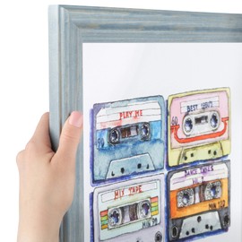 ArtToFrames WOM0066-56673-YBLU-8.5x14 Barnwood Wood Picture Frame, 8.5 x 14, Blue