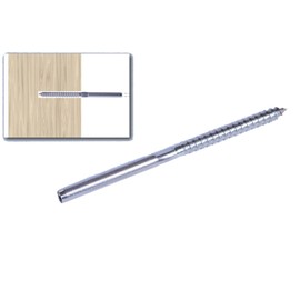 VistaView CableTec Stainless Steel Hand-Crimp Lag Stud for 3/16" Cable Railing (Lot of 1)