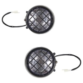 2PCS Grill Motorcycle Headlamp Replacement for Yamaha Banshee 350 YFZ350 1987-2006 Lens Bulbs