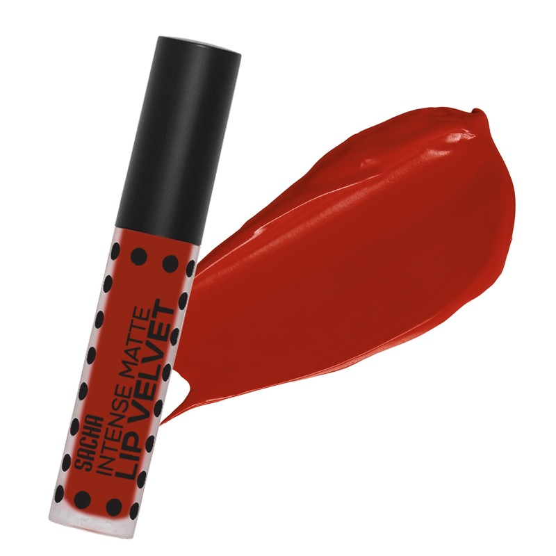 Sacha Cosmetics Intense Matte Lip Velvet Liquid Lipstick, Long-Lasting Velvet