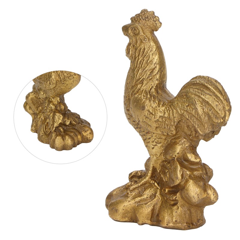Rooster Statue Brass Chinese Home Handicraft Ornaments Rooster Sculpture Figurine