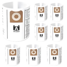 8 Pack VF3502 Vacuum Bags Fit For Rigid 12 to 16 Gallon Wet Dry Vacuum WD1950 WD1956 WD1850 WD1851 RV2400HF WD1450 WD1680 WD1270, High Efficiency Replacement Filter Bags, Part# 23743