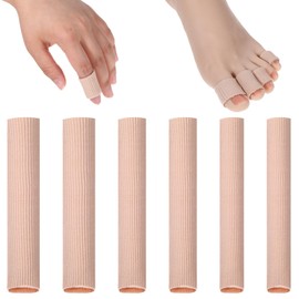 Giantree 6 Stück Silikon Zehenschutz, 3 Größen Schneidbar Zehenschutz, Toe Cushion Tube Gel Fingerschutz Schlauchbandage Druckschutz für Kissen Mais Blasen Schwielen Zehen und Finger (S+M+L)