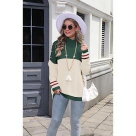 Womens Long Sleeve Pullover Sweater 2025 Classic Turtleneck Oversized Knitted Sweaters Casual Winter Clothes