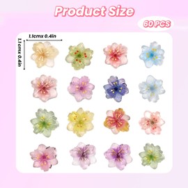 60 Pcs Nail accessories, Summer Nail Jewellery, 3D Flower Nail Art, Ideal for Nail Art, Manicure Decoration and DIY Nail Designs
