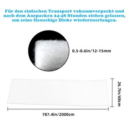 Non-Woven Fabric Upholstery Wadding 68 cm x 2 m, 100% Polyester, Washable, Fire Retardant - Ideal for Quilts, Bedding, Pillows & DIY