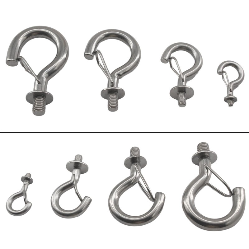 Zerniple (6 Pieces) M6 Hanging Hook 304 Stainless Steel Screw