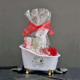 Grecian Mother's Day Soap and Lotion Set - Mother's Day Luxury Bathtub Gift Set in Plumeria, Aromatic Lotion and Soap Set, Bathroom Soap and Lotion Set, Organic Goats Milk Lotion and Heart Soaps