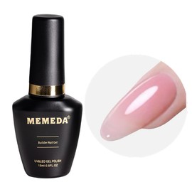 MEMEDA Builder Gel For Nails, Milky White Gel Polish Rubber Base For Nail Thickening Strengthener Extension LED Lamp Cured Color Base in A Bottle