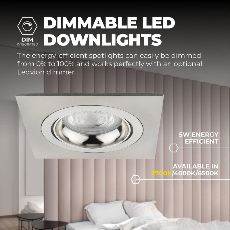 Ledvion Seville LED Recessed Spotlight, Stainless Steel, 5 W, 2700