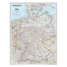 National Geographic Germany Wall Map - Classic - Laminated (23.5 x 30.25 in) (National Geographic Reference Map)