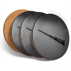 Destination Vinyl ltd Great Coasters (Set of 4) Round - BW - Magic Wizarding World Elder Wand Drink Glossy Coasters/Tabletop Protection for Any Table Type #37046