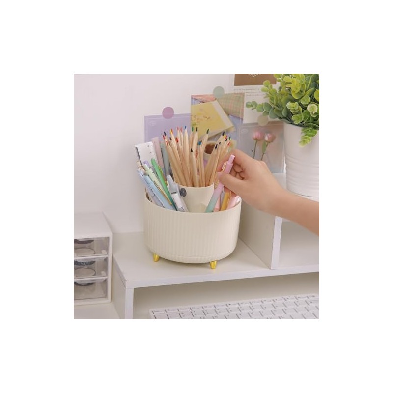 SKYDUE 360 Rotating Desk Pen Organizer with 5 Slots
