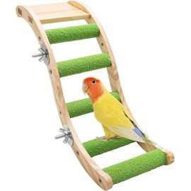 Bird Ladder Bridge – Wooden Pet Parrot Hamster Climbing Ladder Toys, Pet Bird Cage Accessories, Wood Climbing Ladder Perch for Birds, Parrots, Hamsters, Squirrels, Sugar Gliders, Parakeets, Cockatiels