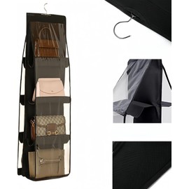 De-Homy 1-Pack handbag organizers and storage purse organizer closet organizer purse hanger organizer handbag storage bag organizer Thicken Metal Hooks (Black, Large)