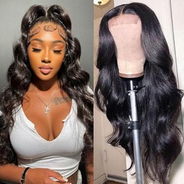 Twigoal Loose Deep Wave Lace Front Wigs Human Hair For Black Women 4x4 Hd Lace Front Wigs Human Hair Pre Plucked With Baby Hair 180% （18inch）