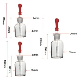 TISMART Dropping Bottle Sets 3PCS Transparent 3Size(30ml (1.01oz)/60ml (2.03oz)/ 125ml (4.2oz) 1PCS Each