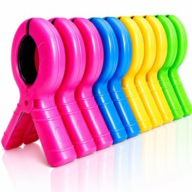 10PCS Large Beach Towel Clips for Sun Loungers, Heavy-Duty Large Pegs for Beach Towels and Sunbed Pegs, Durable Non-Slip Towel for Sun Lounger, Outdoor Beach, Strong Grip Clips for Blankets