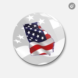 Unbranded Georgia State Map USA America Flag | 4'' X 4'' Round Decorative Magnet