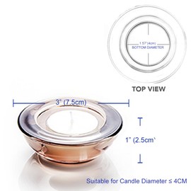 ELIVIA Grey Tealight Candle Holders - Set of 12, Round Chunky Glass Candle Holder, 3" Diameter - CH01 - Tea Grey