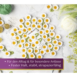 TakkaTukkaBaby® [2er Set] „Haarspangen handmade“ & „Haarspangen Mädchen“ - Gänseblume - hochwertig gehäkelt aus Baumwolle und Acryl Garn