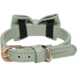 Dog Collar with bow tie Nela Mint green XS/S 24-30cm 15mm