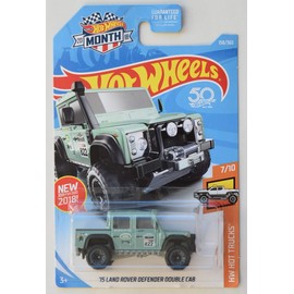 Hot Wheels 2018 50th Anniversary HW Hot Trucks '15 Land Rover Defender Double Cab 158/365, Green