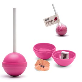 Monkey Business Lollypop Pencil Sharpener for Kids, Fun Manual Pencil Sharpener for Colored Pencils, Cute Pencil Sharpener for Girls and Boys, Student Stationery Supplies, Birthday Gift (Pink)