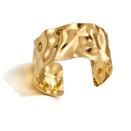 Vceoa Gold Bracelets For Women Gold Bangles Chunky Gold Bracelet Cuff Bangle Bracelet Thick Waterdrop Bangle Statement Gold Wrist Cuffs Bracelet (gold cuff)