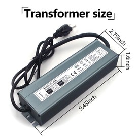 2 Pack LED Driver 12V 200W Waterproof IP67 Power Supply Transformer, 90-140V AC to 12V DC Low Voltage Output, LED Transformer with 3-Prong Plug Cable for LED Light, Computer Project, Outdoor Light