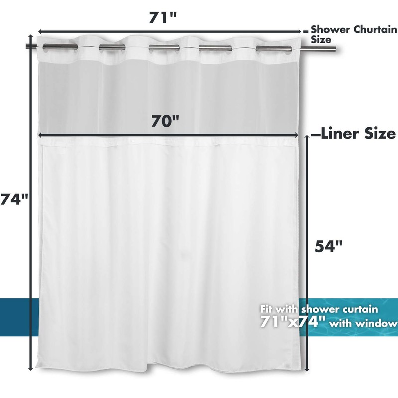 River Dream Snap in Fabric Shower Curtain Liner Replacement -