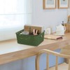 Sandmovie Plastic Weave Storage Baskets for Kitchen Bathroom, Green, 6