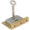 Medium Brass Half Mortise Chest or Box Lock w/ Skeleton