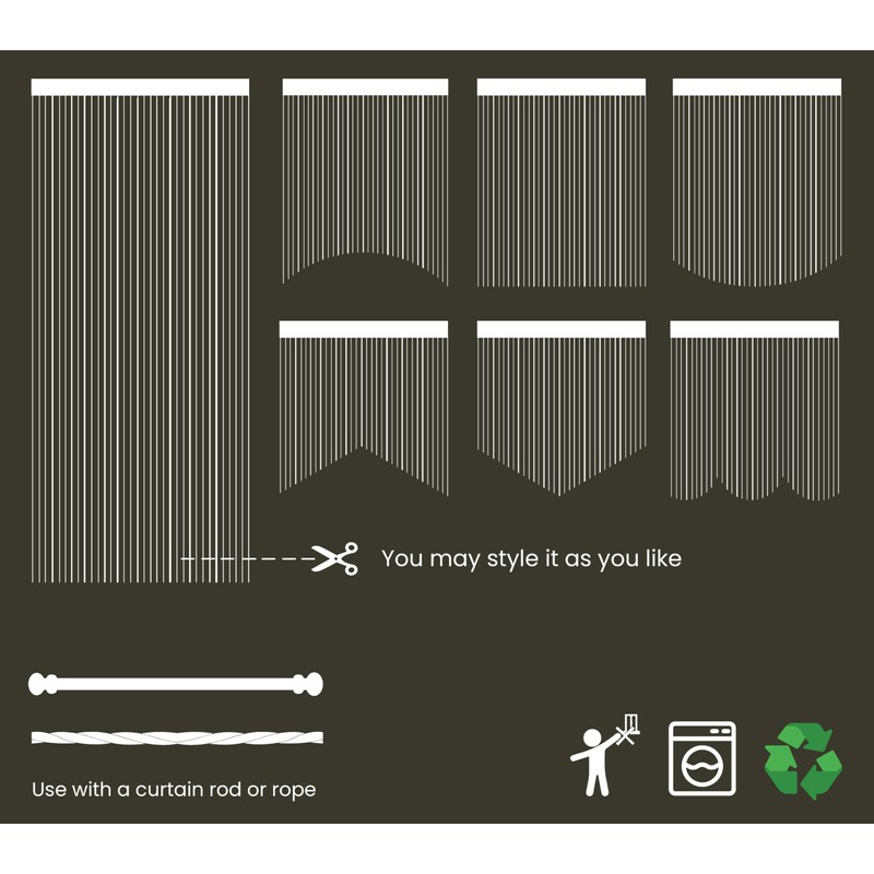 ZEBRA BLINDS String Curtain, Door Fly Screen Curtains, Door Strings,