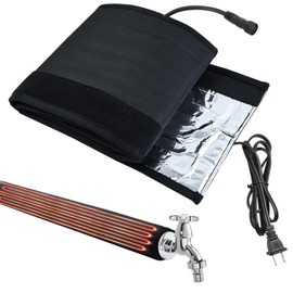 Water Pipe Heat Blanket, 39"x7" Stickable Water Pipes Heater Tape with 6.6Ft Cable Foil Pipe Warmers Water Line Insulation Wrap Pipe Freeze Protection for Outdoor Pipe RV Sewer Hose, Max140˚F，110V