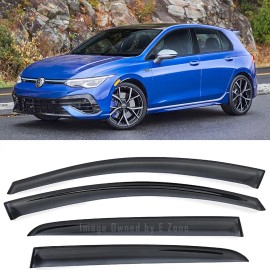 SDZ Smoke 4 Pcs Front Rear Window Visor Sun Vent Rain Wind Guard For 21-Up VW Golf
