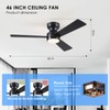 Asyko Ceiling Fans with Lights,46" Low Profile Ceiling Fan with