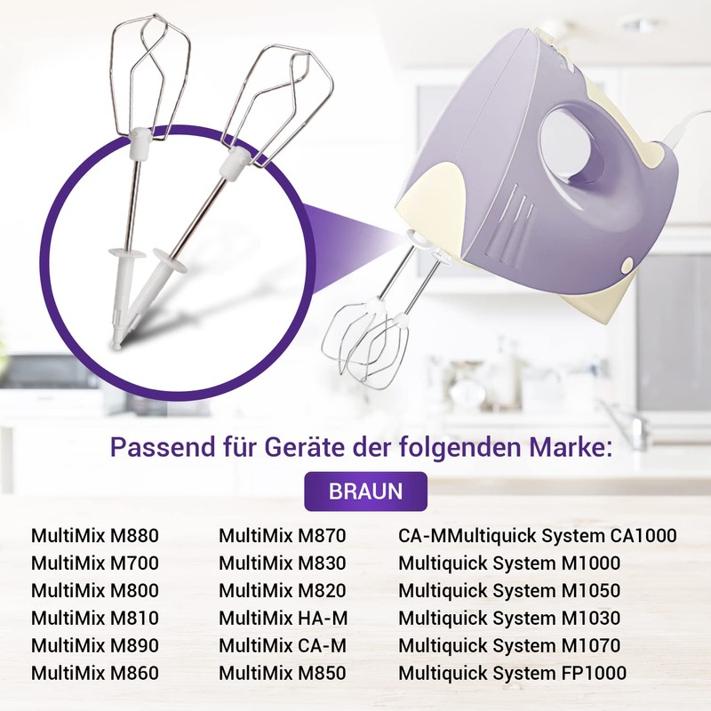 Vioks.pro Whisk for Hand Mixer Replacement for Braun 7322211054 for